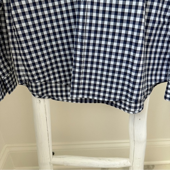 Theory Blue and White Casual Button Down Shirt - Picture 6 of 11